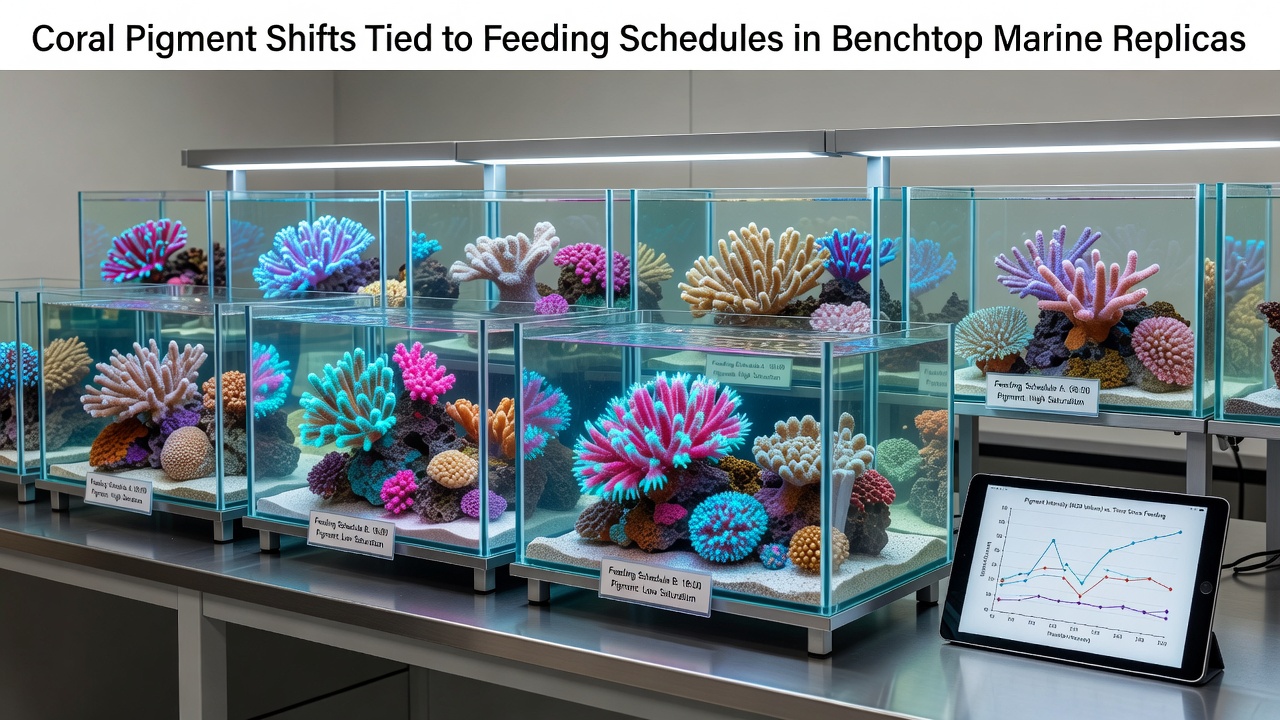 Coral Pigment Shifts Tied to Feeding Schedules in Benchtop Marine Replicas